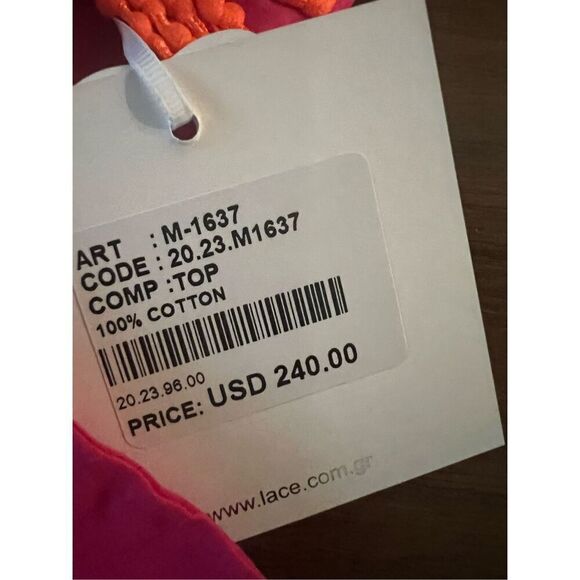 Lace the Label Embroidery pink crop Top size S NWT $240 - Picture 5 of 5